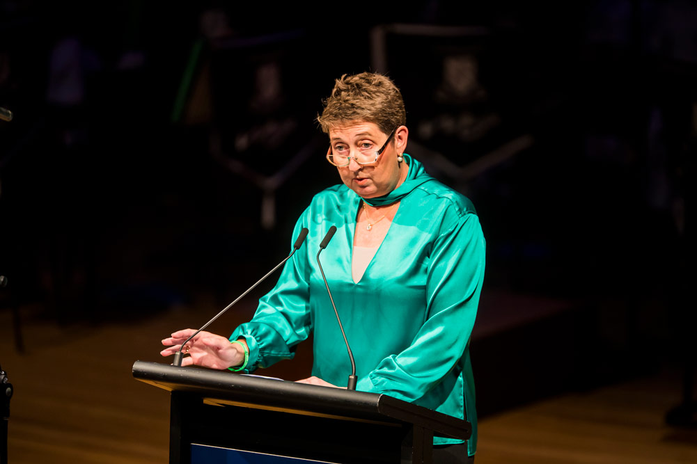 Chair of School Council Alison Quinn delivers her address at the St Margaret