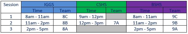 Badminton Schedule Saturday 3 November 2018