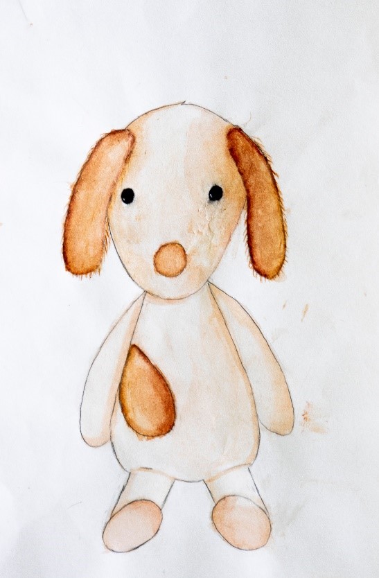 Primary student toy drawing of a dog