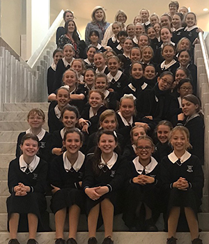 eNews Issue 16 2019 Year 6 On the Stairs of New Parliament House