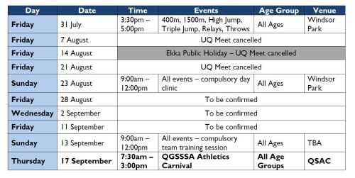 eNews Issue 21 2020 Athletics_Key Dates